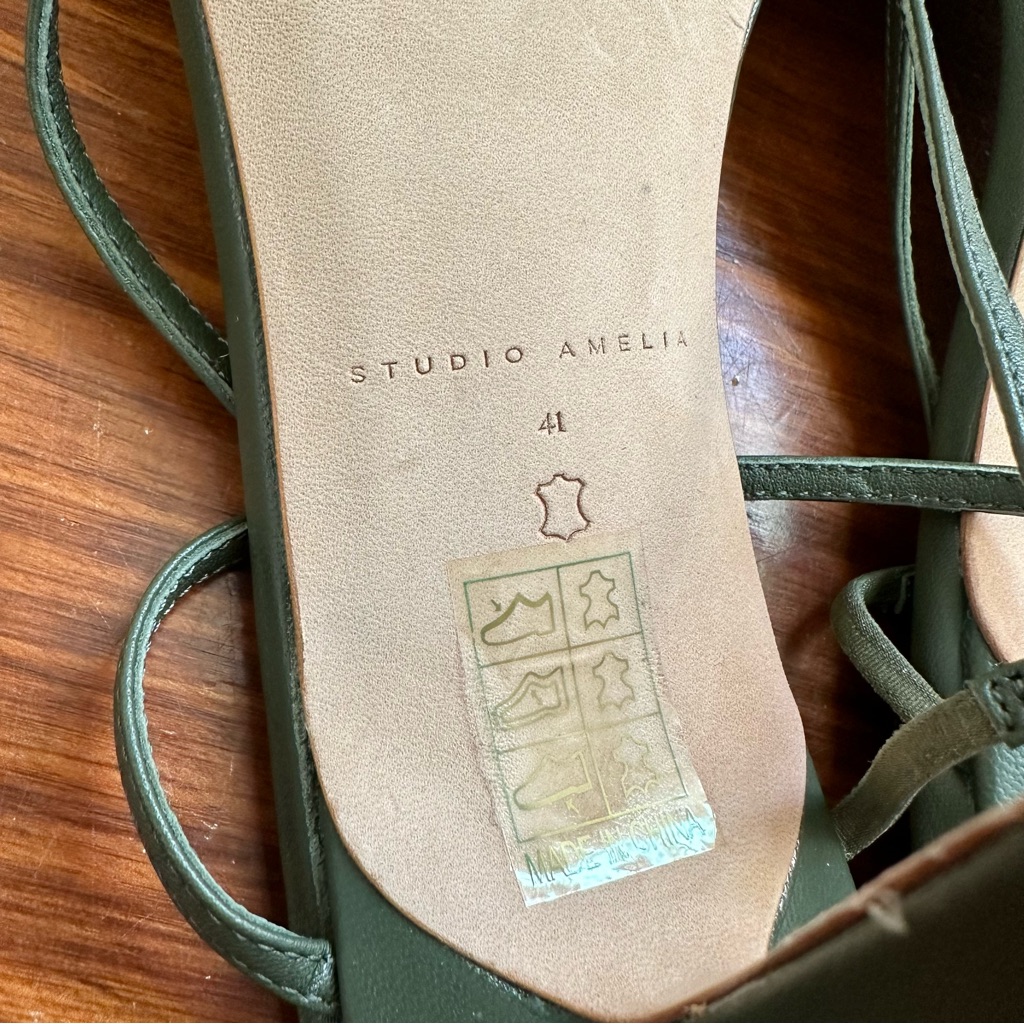 Studio Amelia Green Mid-Heel Straps Sandal — image 6 of 6